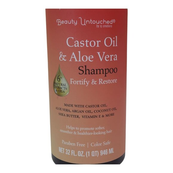 Beauty Untouched 2 pk Castor Oil & Aloe Vera Shampoo Jumbo Fortify & Restore - Picture 2 of 5